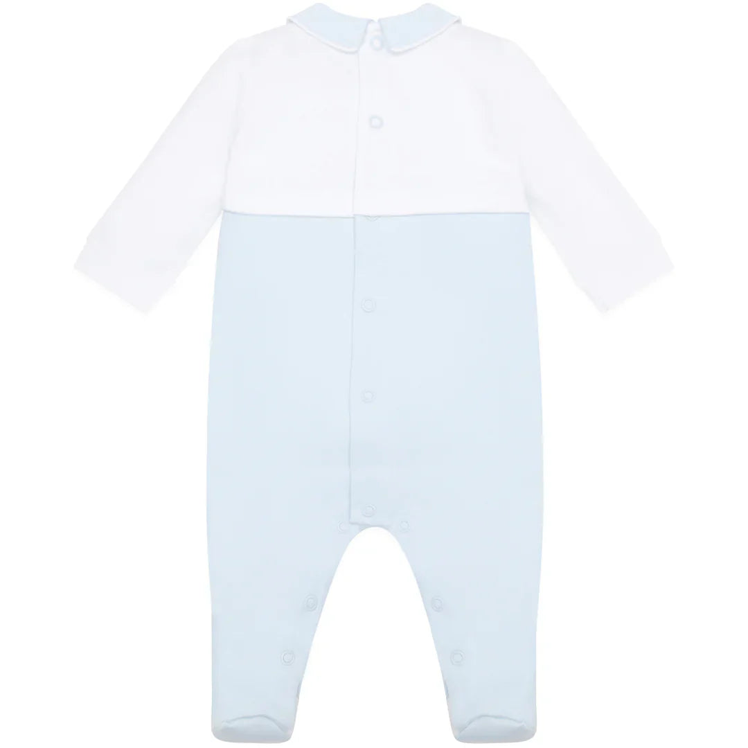 Emile et Rose ‘Jasper’ Blue & White Babygrow & Hat Set