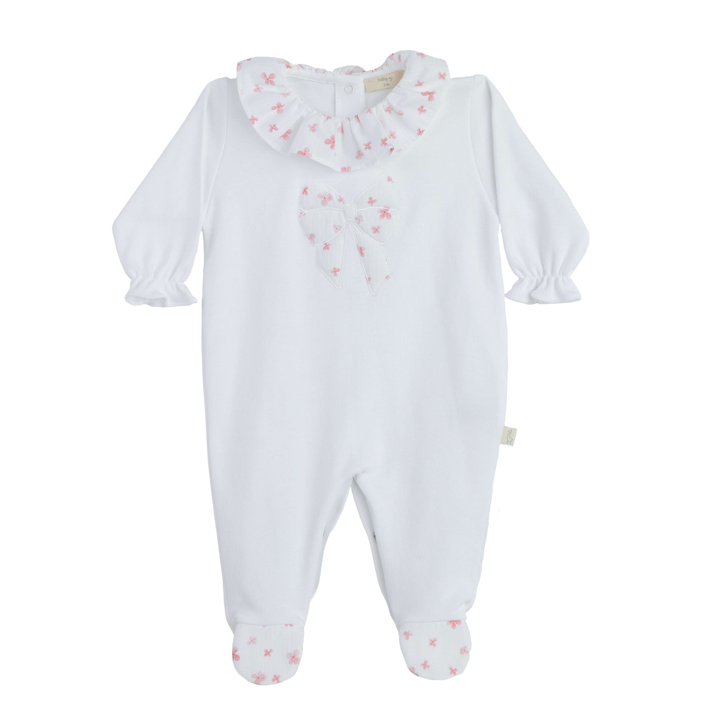 Baby Gi White & Pink Petal Print Babygrow