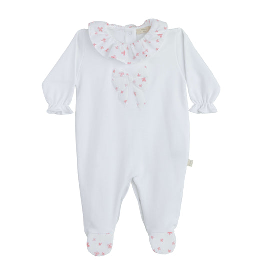 Baby Gi White & Pink Petal Print Babygrow