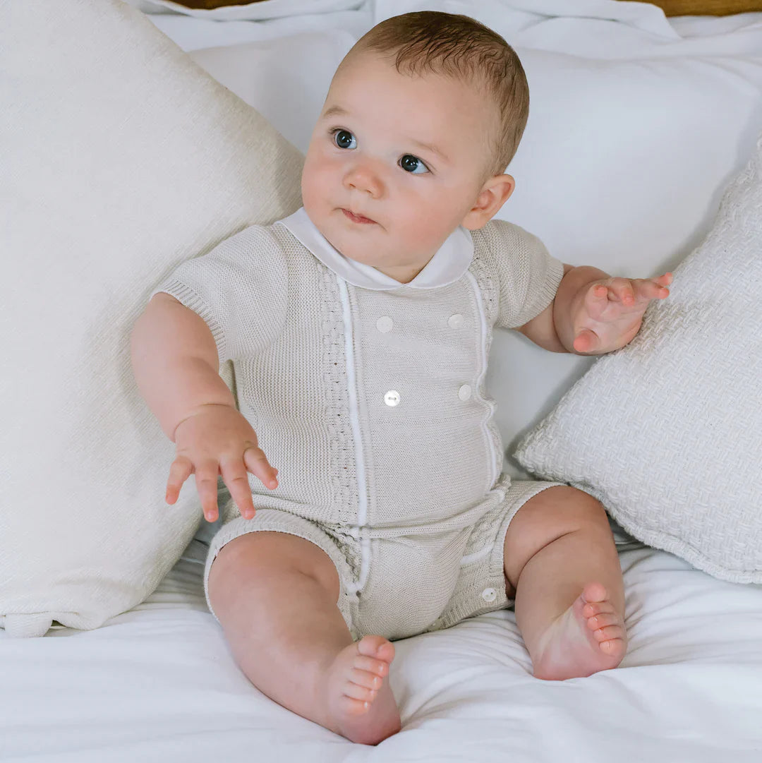 Emile et Rose ‘Java’ Stone Knitted Romper