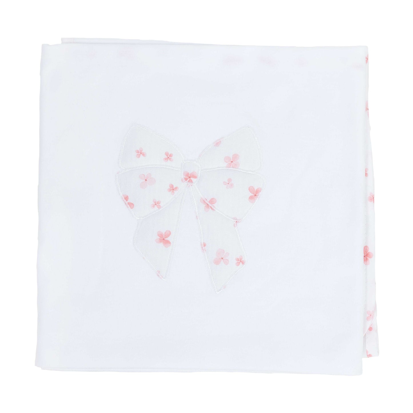 Baby Gi White & Pink Petal Print Burp Blanket