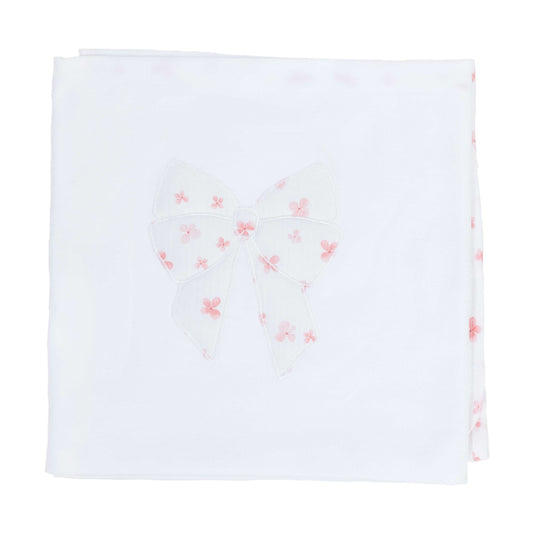 Baby Gi White & Pink Petal Print Burp Blanket
