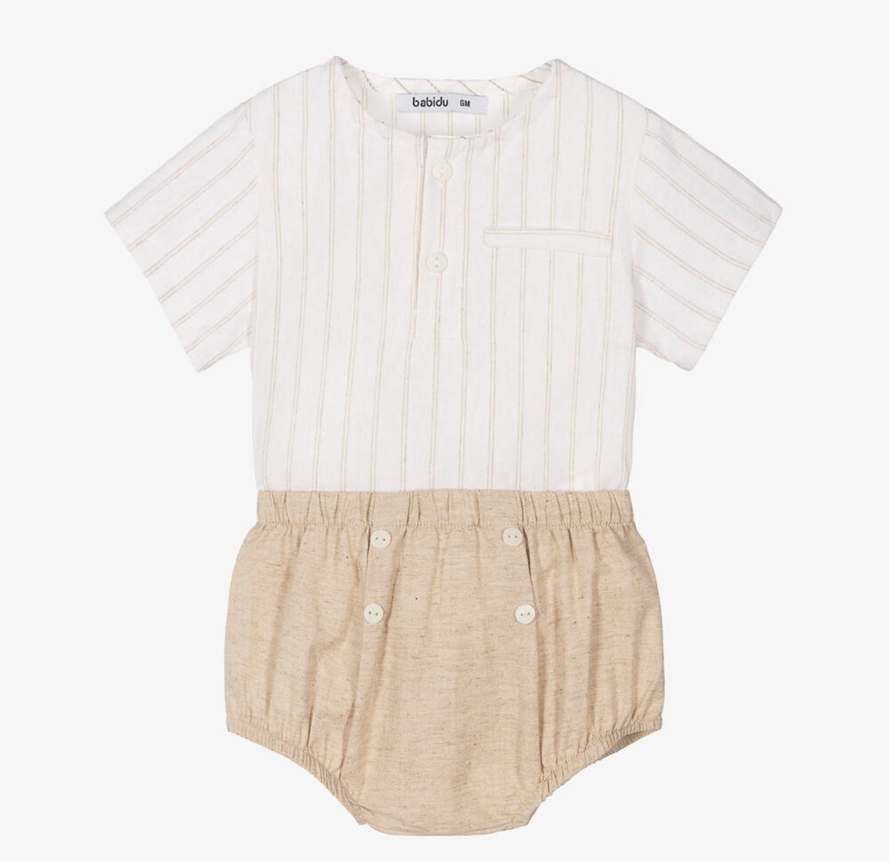 SS24 Babidu Beige Striped Jam Pants Set