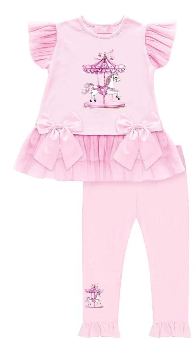 Giorgio Bambini Pink Carousel Leggings Set