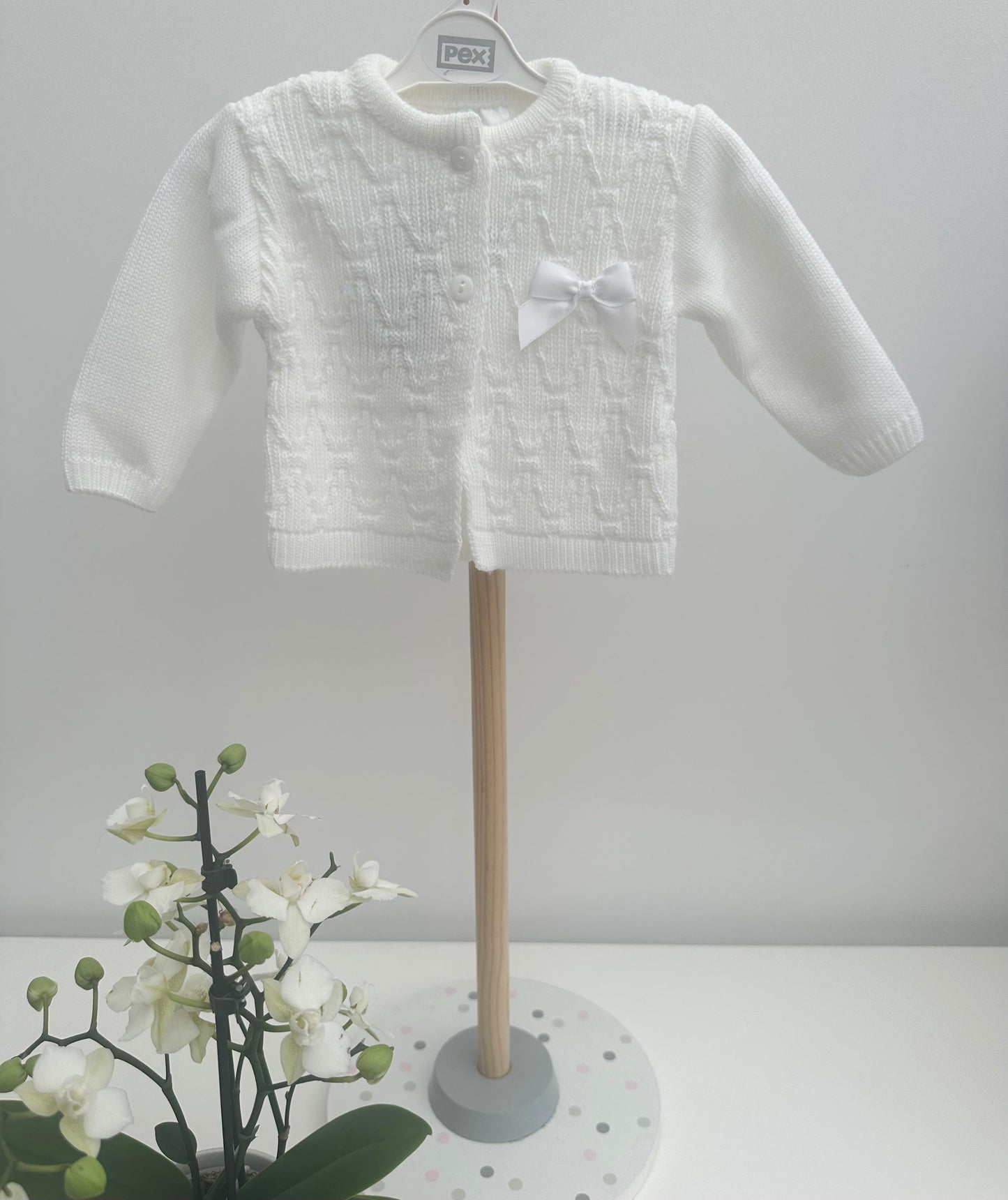 Pex White Knitted Cardigan