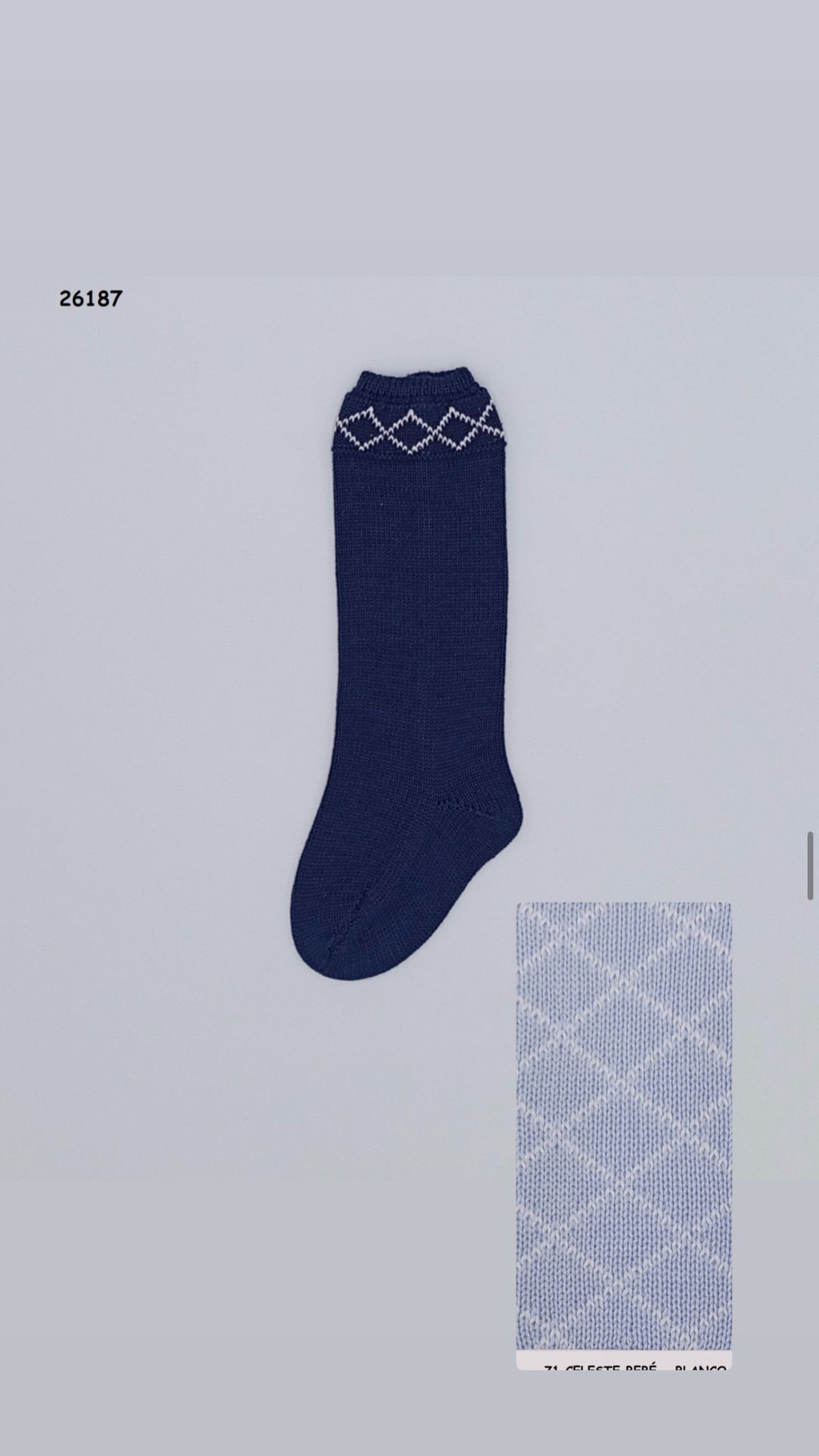 Rahigo Blue & White Check Socks