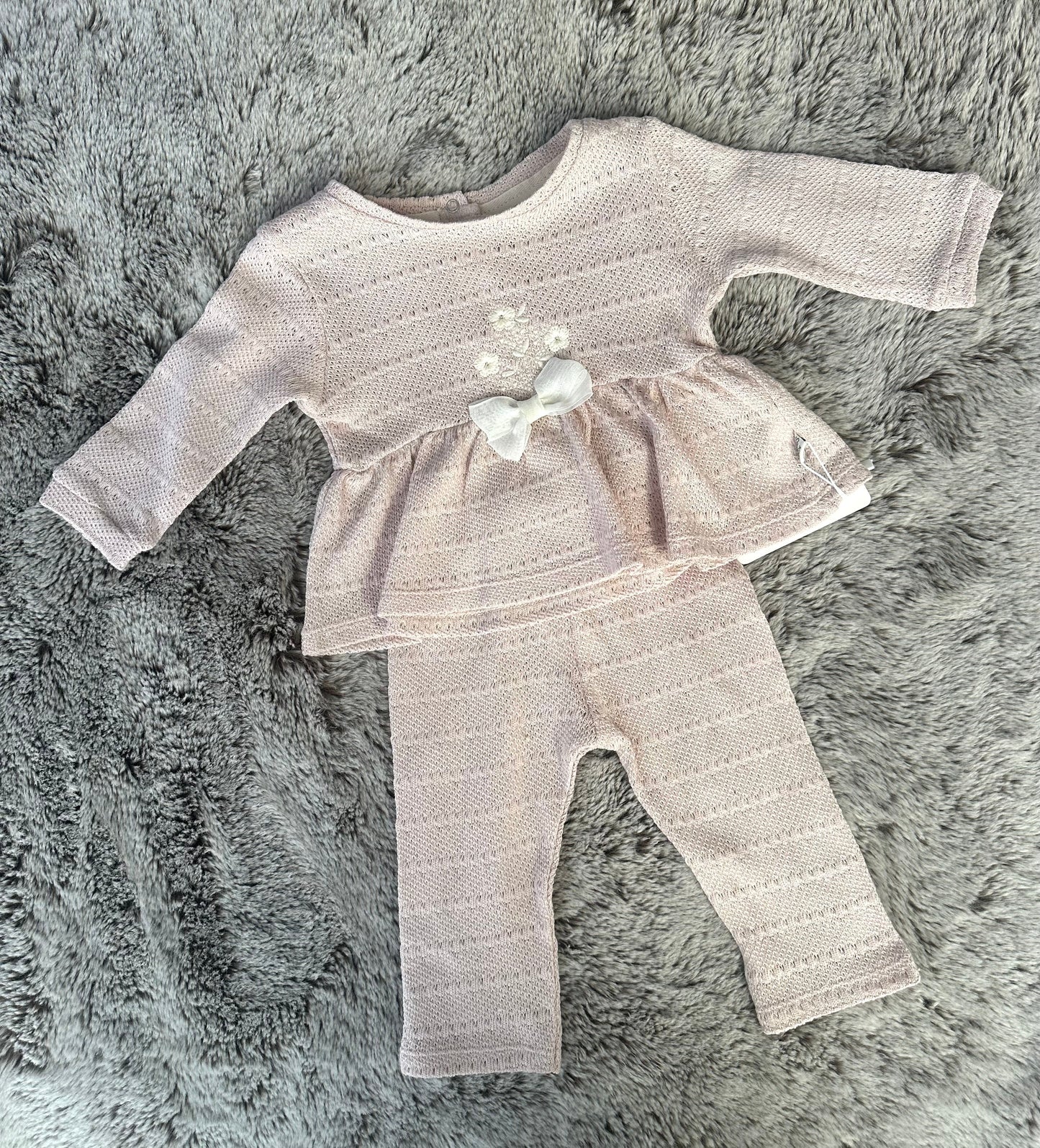Tongs Baby Dusky Pink Lacey Legging Set
