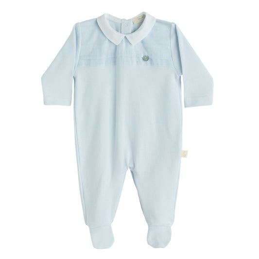 Baby Gi Blue & White Check Babygrow