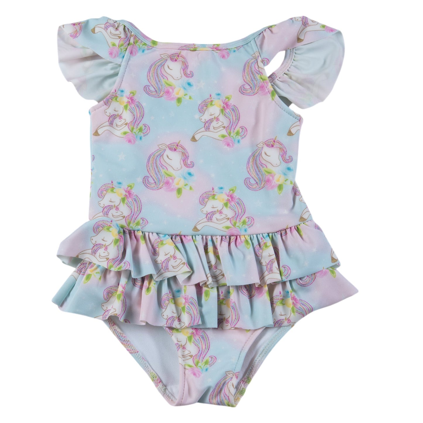 Daga ‘Girl Faves’ Pink & Blue Unicorn Print Swimsuit