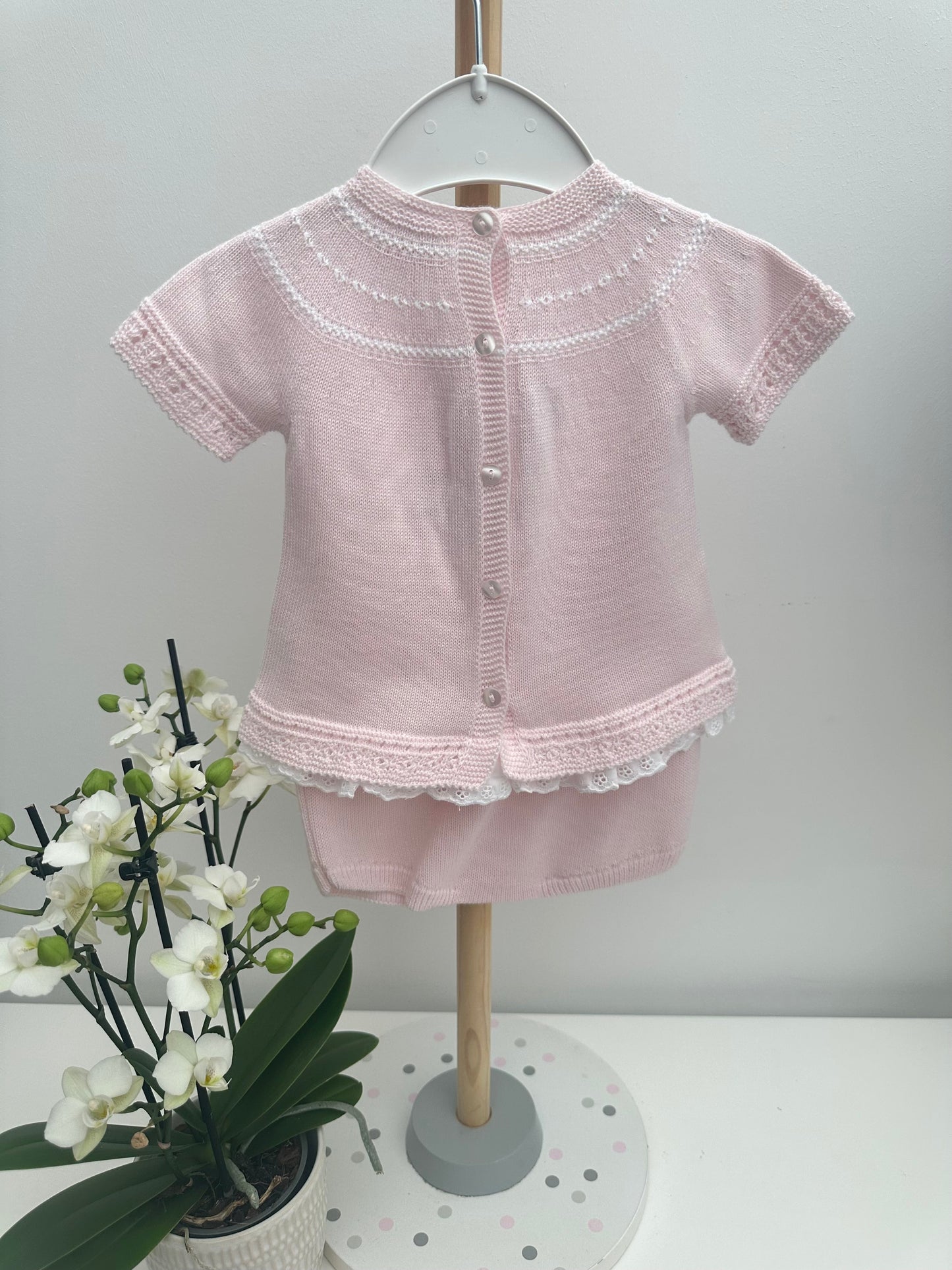 Pex Pale Pink Knitted Jam Pant Set