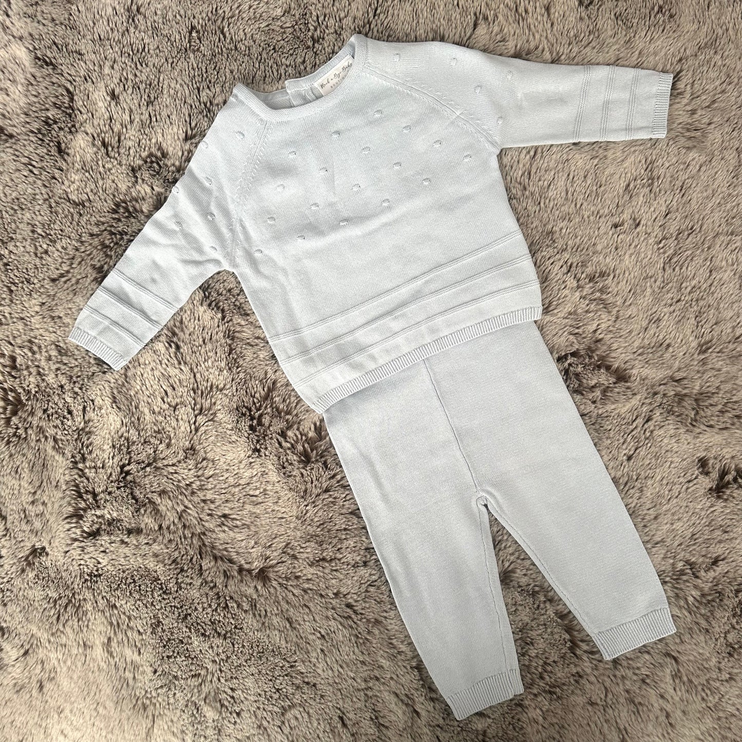Baby Boys Knitted Blue 2 Piece Set