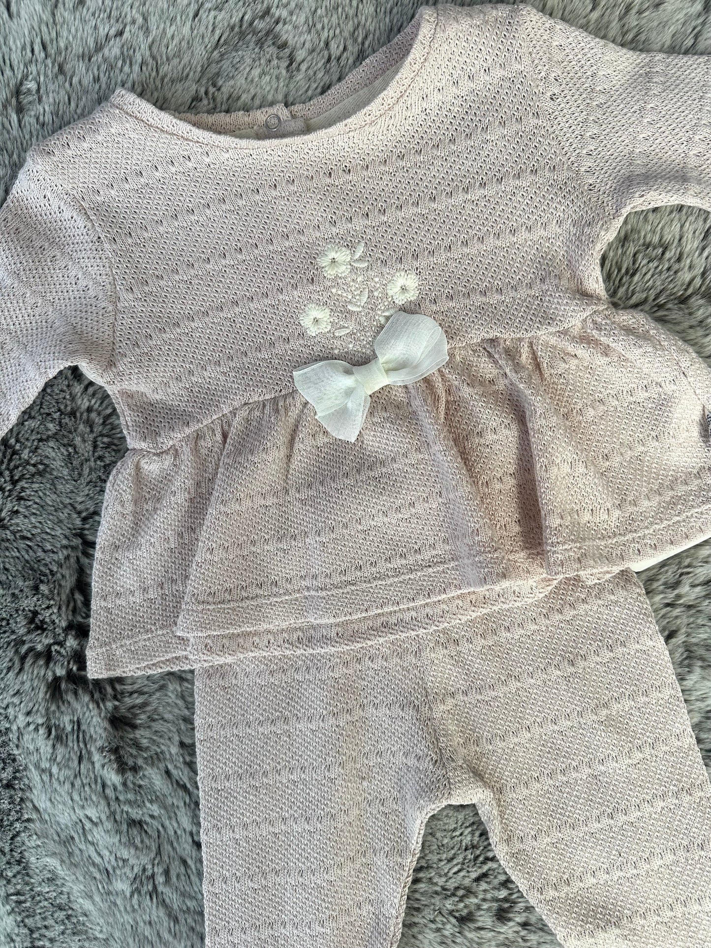 Tongs Baby Dusky Pink Lacey Legging Set