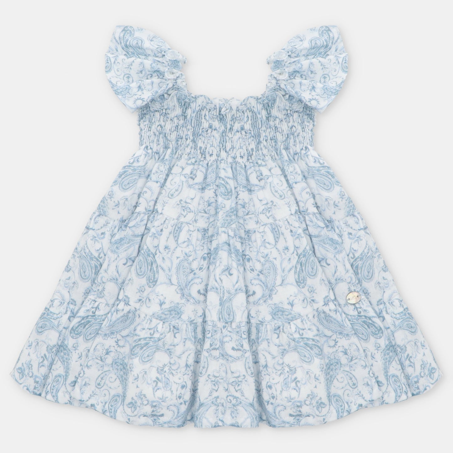 Martin Aranda Blue & White Paisley Print Dress