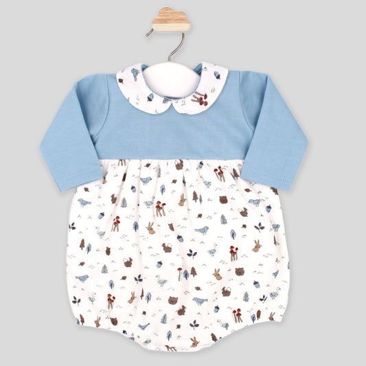 Rapife Blue Woodland Print Romper