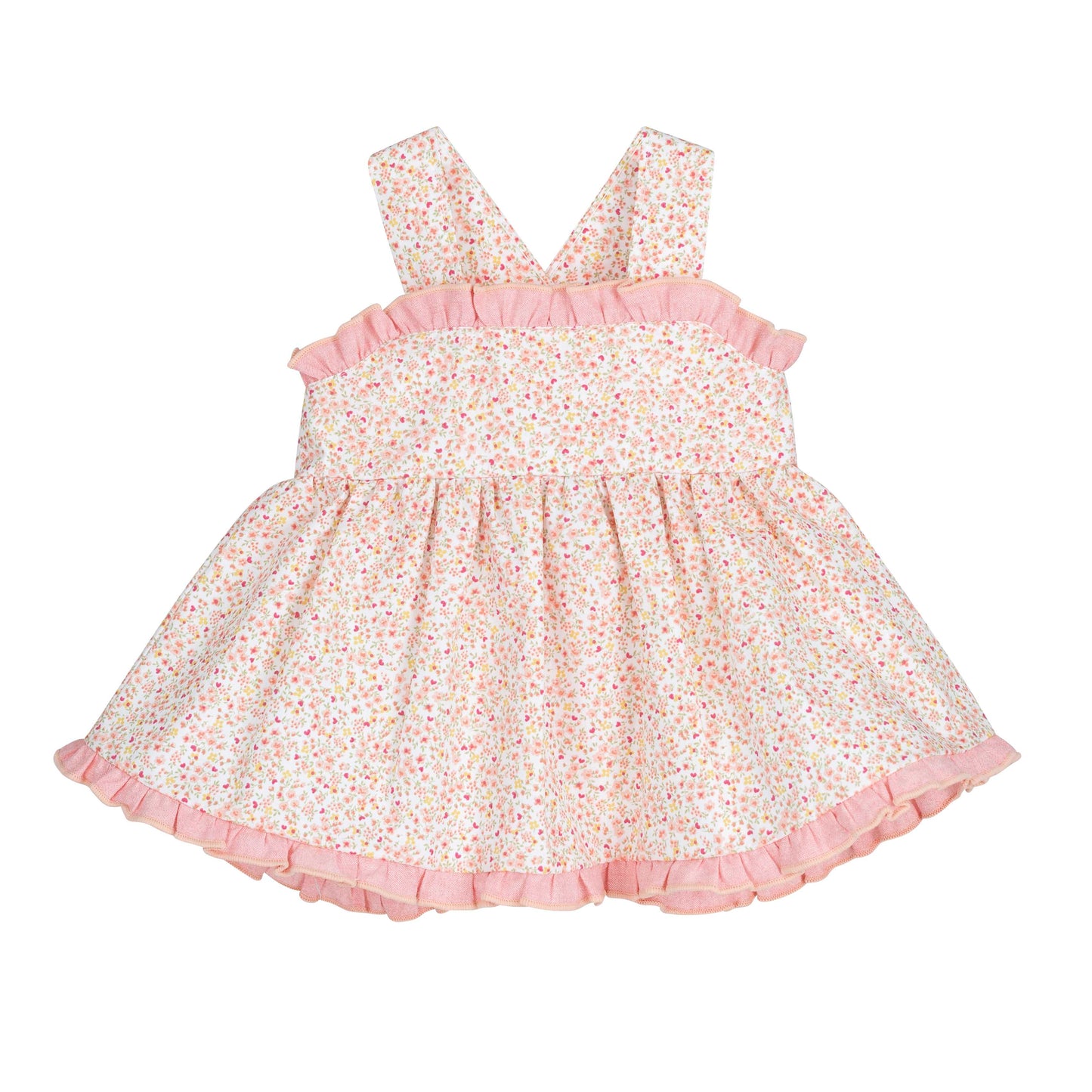 Calamaro Girls Ditsy Print Dress & Pants Set