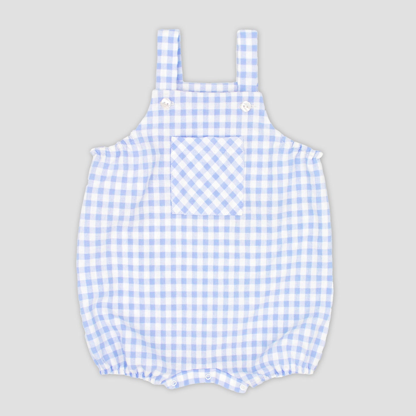 Rapife Blue & White Check Boys Dungaree Romper