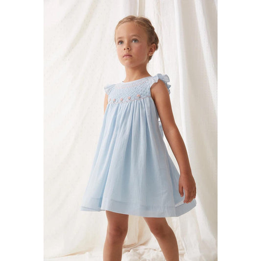 Tartaleta Pale Blue & Pink Hand Smocked Dress