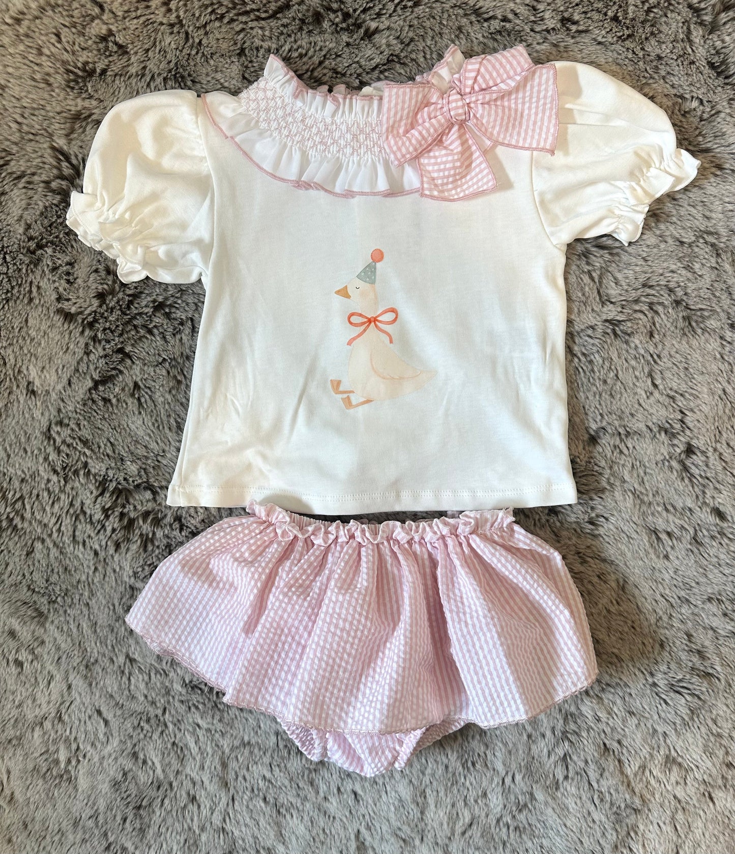 Valentina Bebe Pink & White Gingham Jam Pant Set