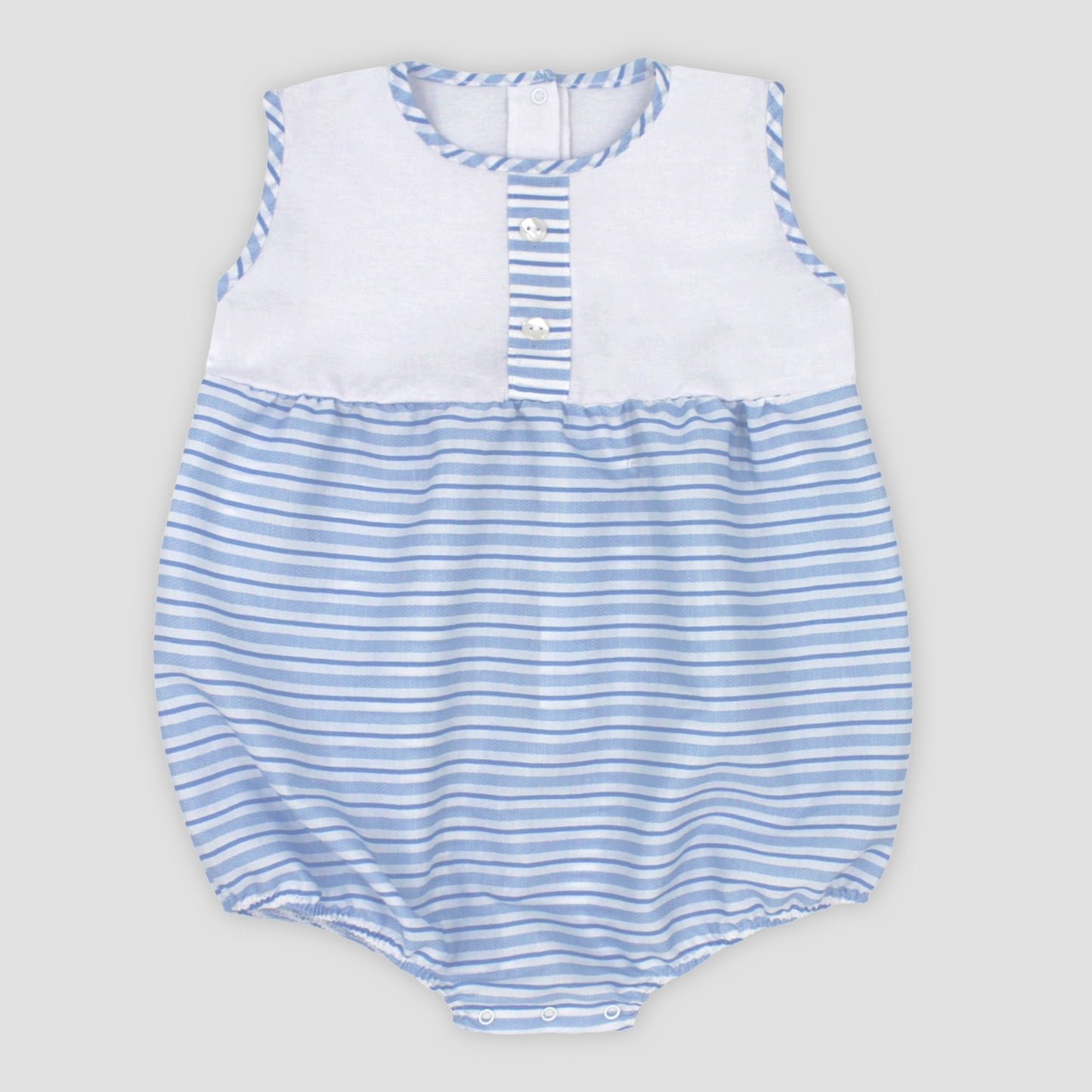 Rapife Boys Sky Blue & White Striped Romper
