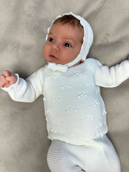 Juliana White 3-piece Knitted Set