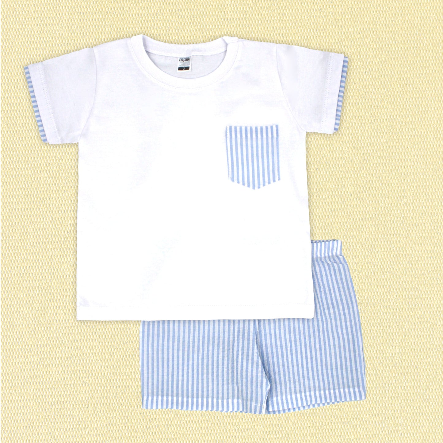 Rapife Boys Blue & White Stripe Shorts Set