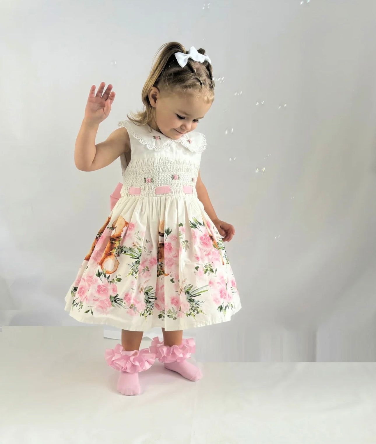 Beau Kids Teddy Bear Smocked Dress