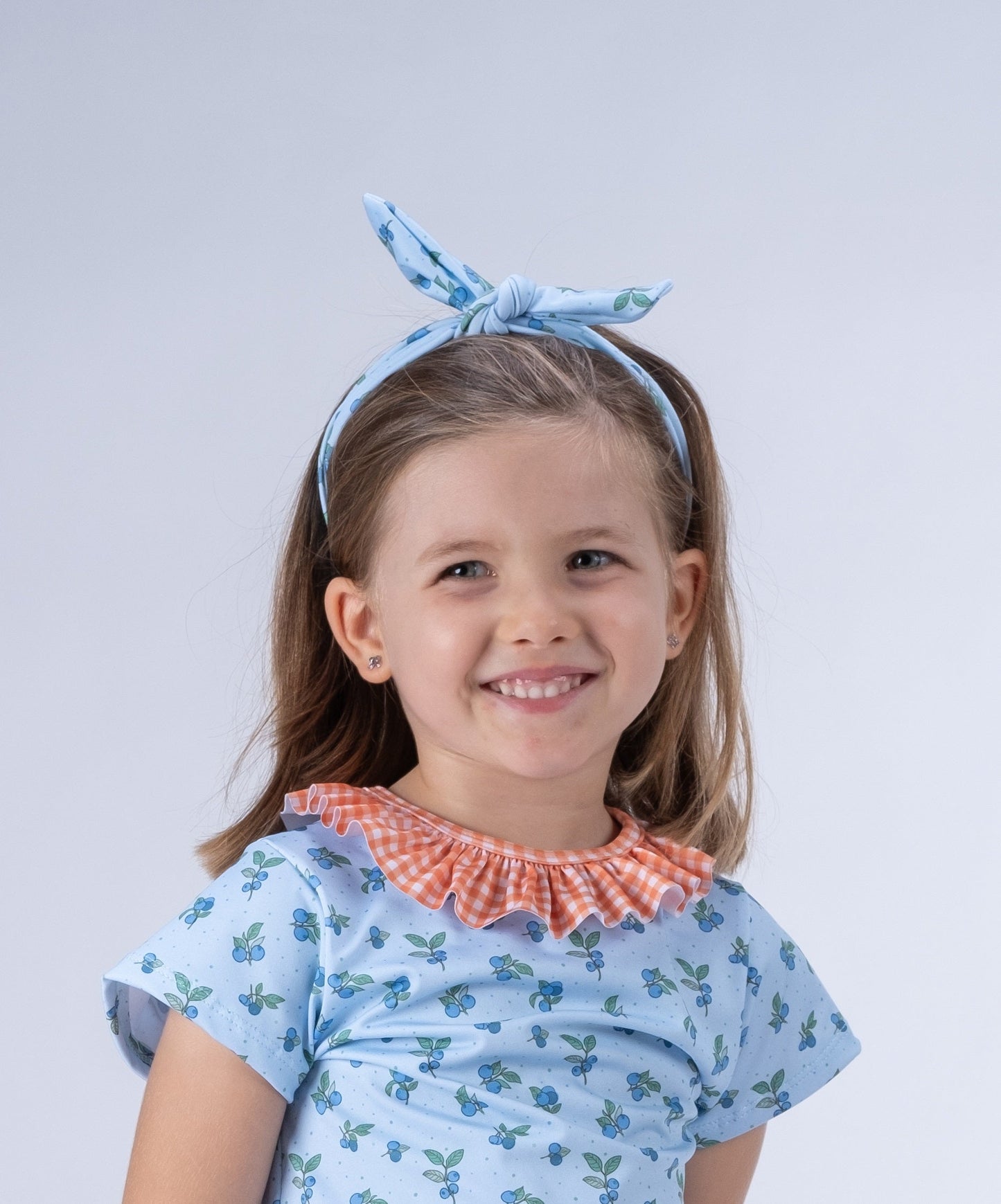 Paperboat Blueberry Print Bow Headband