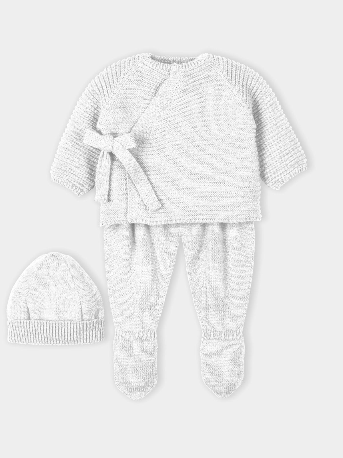 Mac Ilusion White Knitted 3-Piece Wrap Top Set