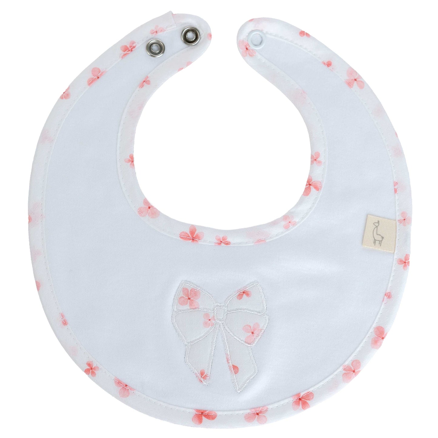 Baby Gi White & Pink Petal Print Bib