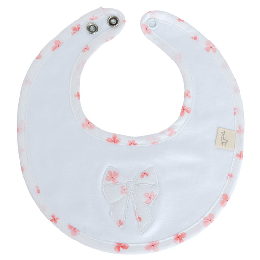 Baby Gi White & Pink Petal Print Bib
