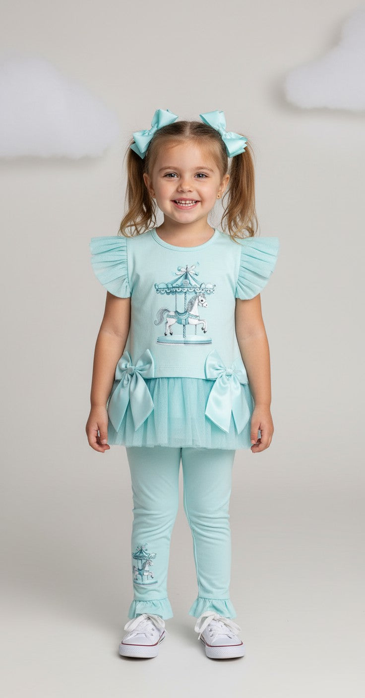 Giorgio Bambini Mint Carousel Leggings Set