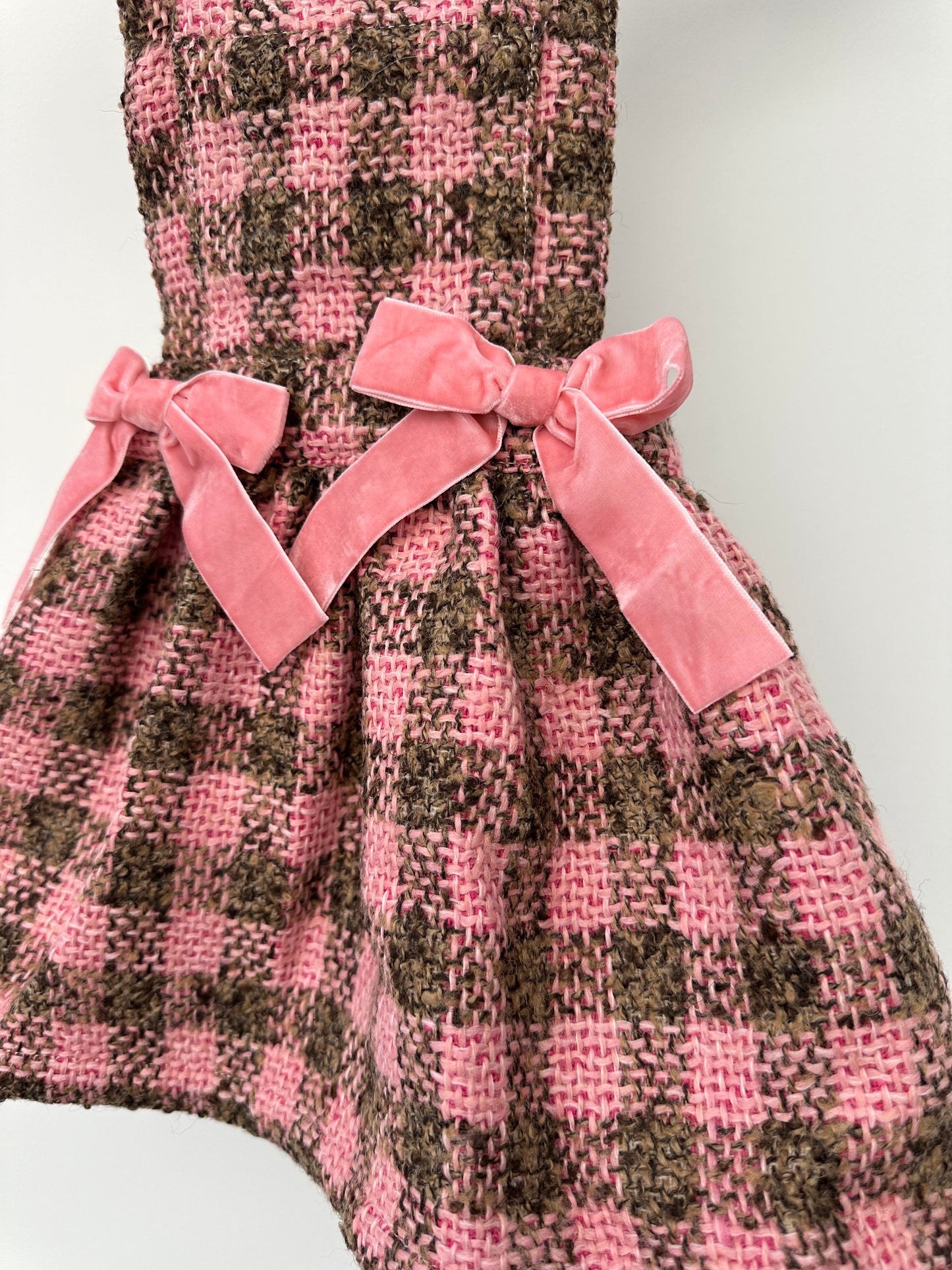 Phi Pink & Brown Tweed Pinafore