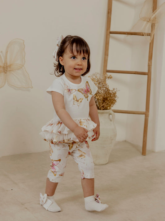 Daga Ivory Butterfly Print Tunic & Legging Set