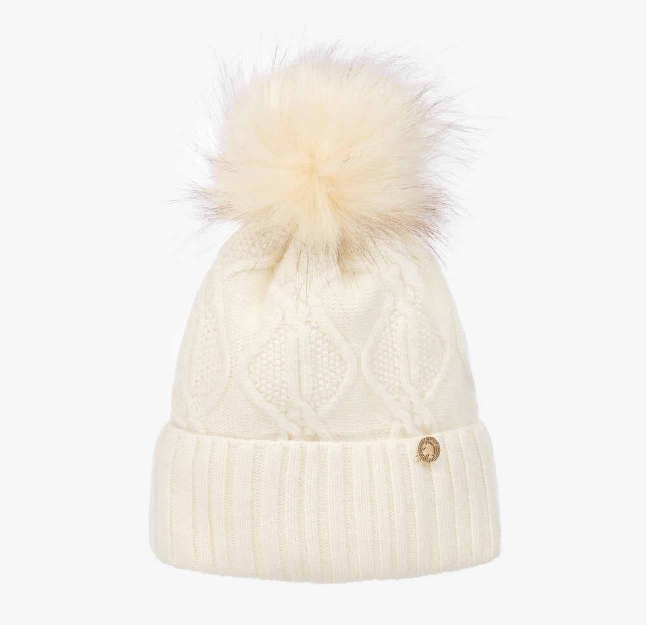 Jamiks Ivory Wool Pom-Pom Hat