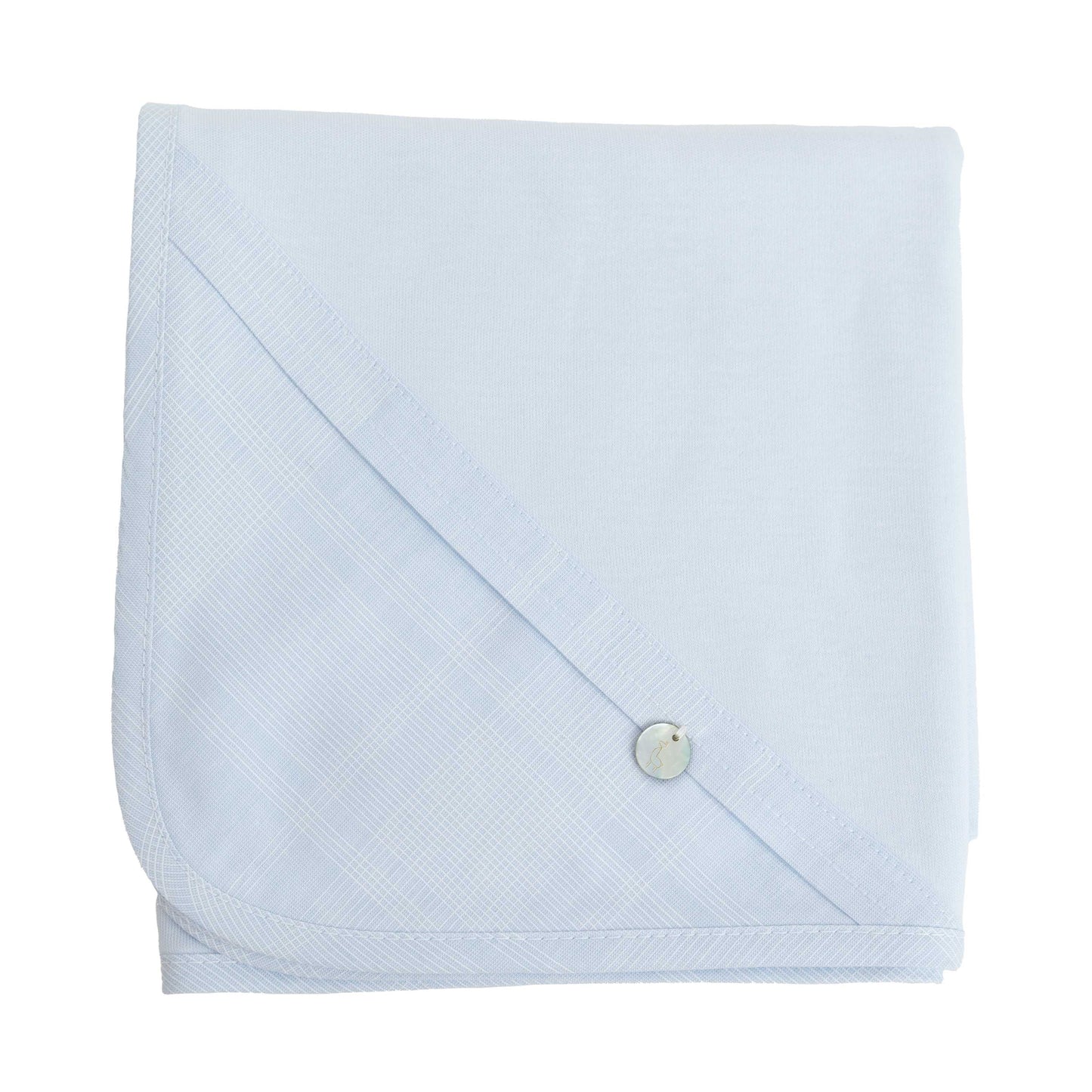 Baby Gi Blue & White Check Trimmed Burp Blanket