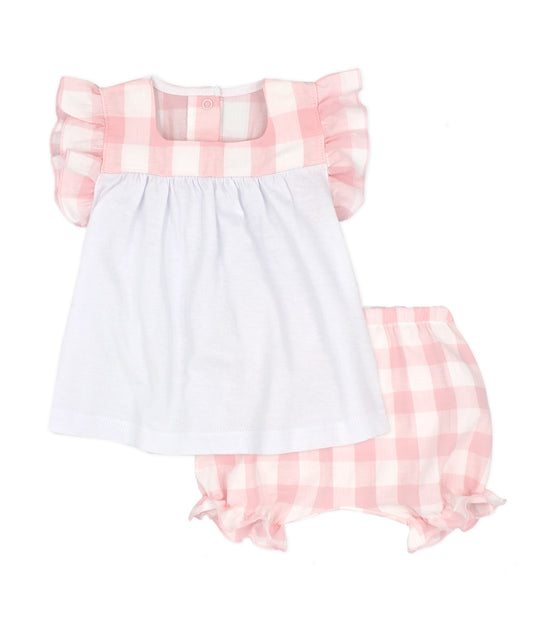 Rapife Pink & White Checked Jam Pant Set