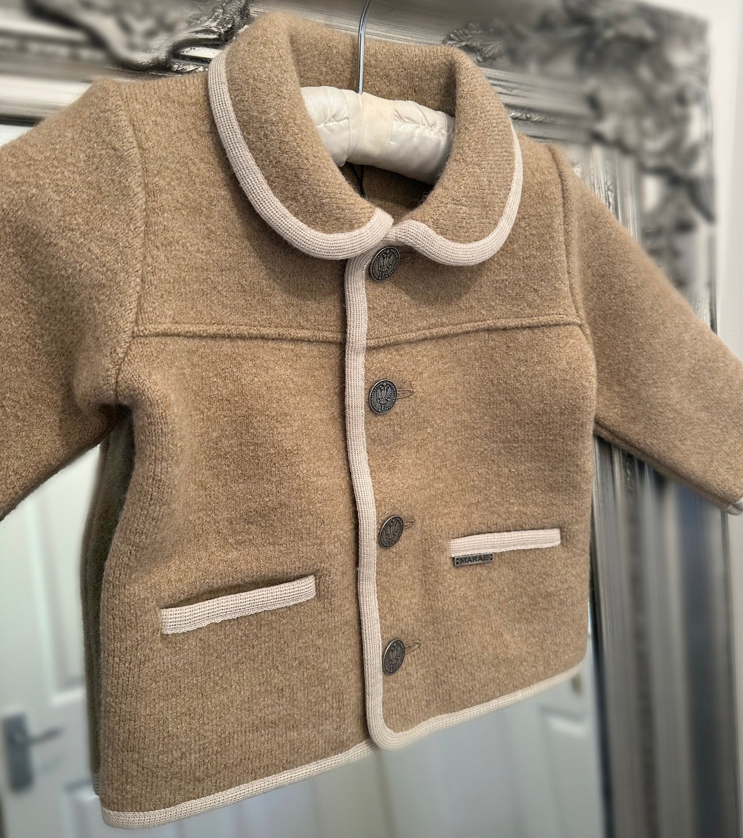 Marae Kids Camel With Cream Trim Boys Jacket