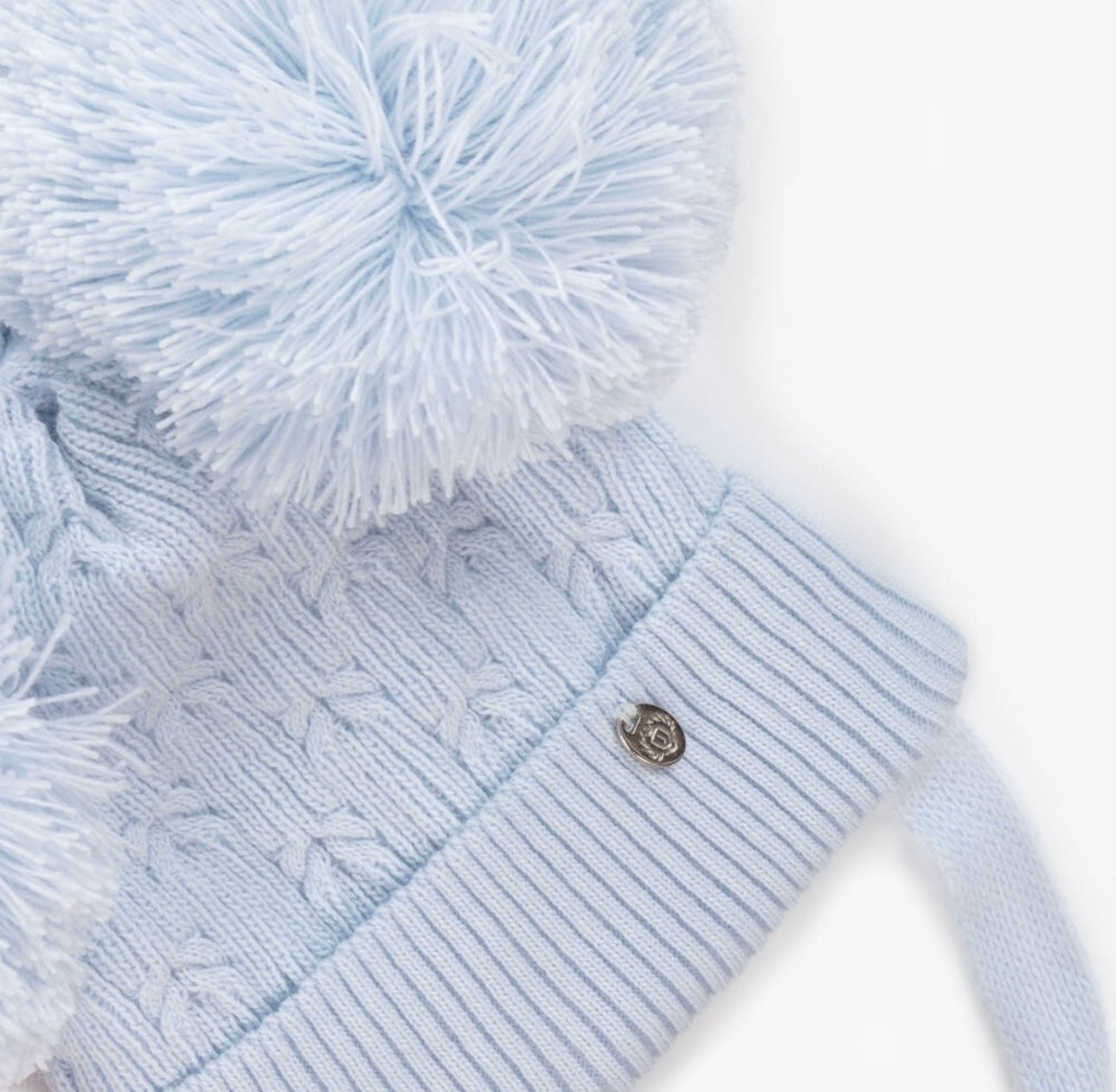Jamiks Pale Blue Knitted Double Pom-Pom Hat