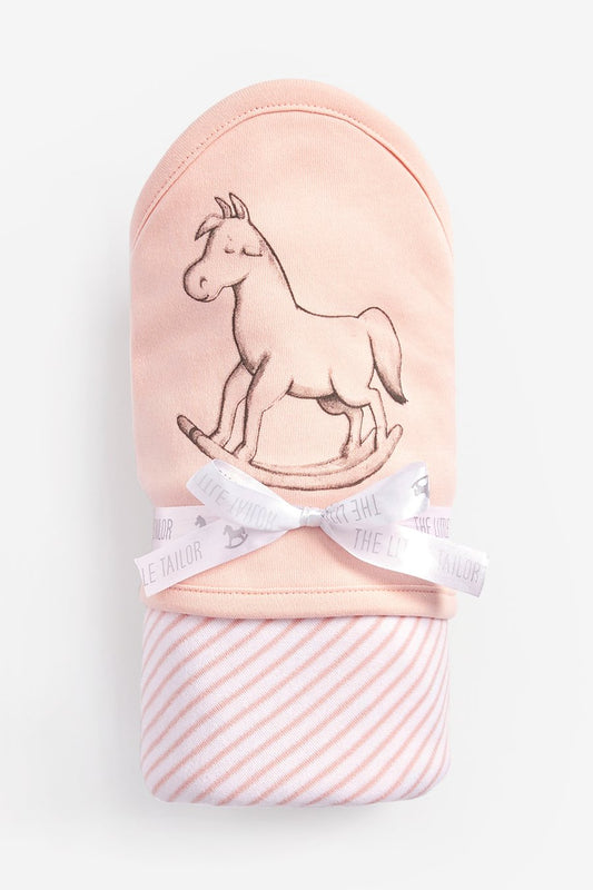 The Little Tailor Reversible Soft Jersey Blanket - Pink