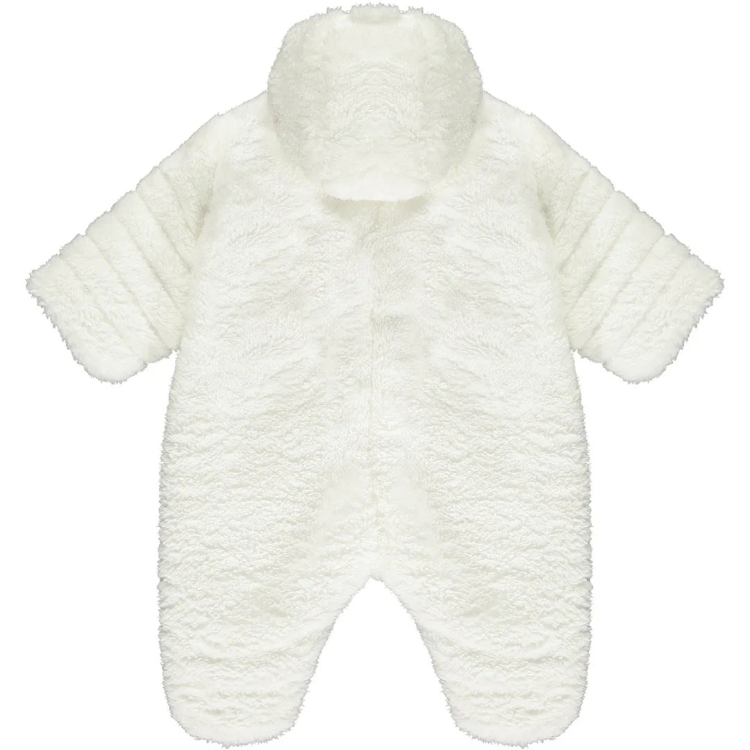 Emile et Rose Everley Unisex White Fleece Baby Pramsuit