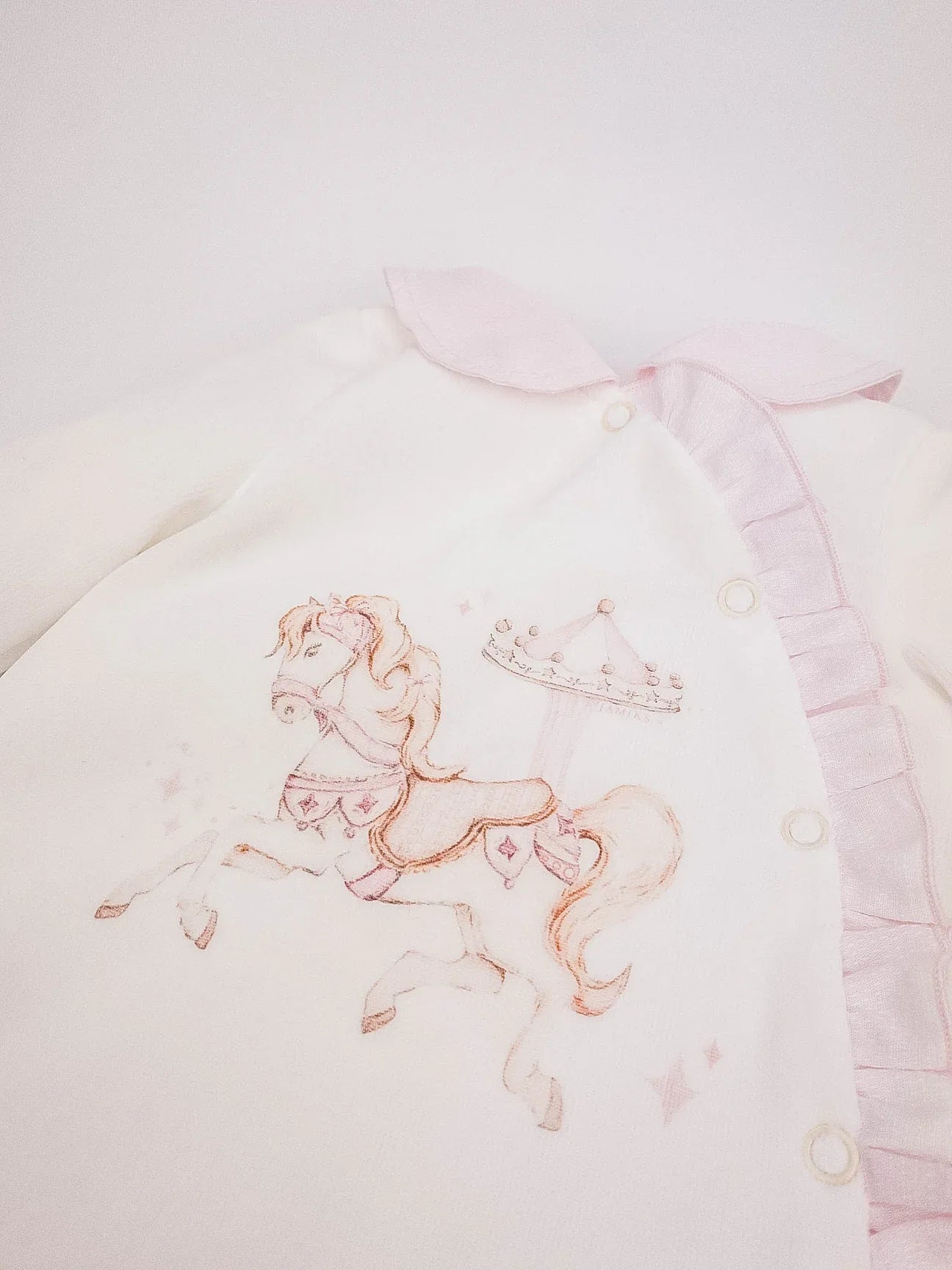 Jamiks Ivory & Pink Carousel Babygrow