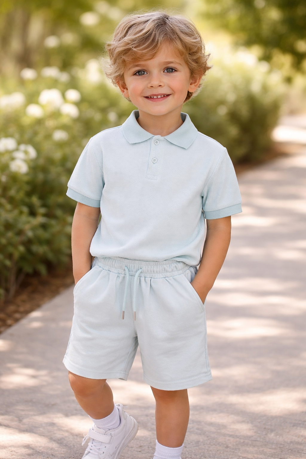 Boys Blue Top & Shorts Set