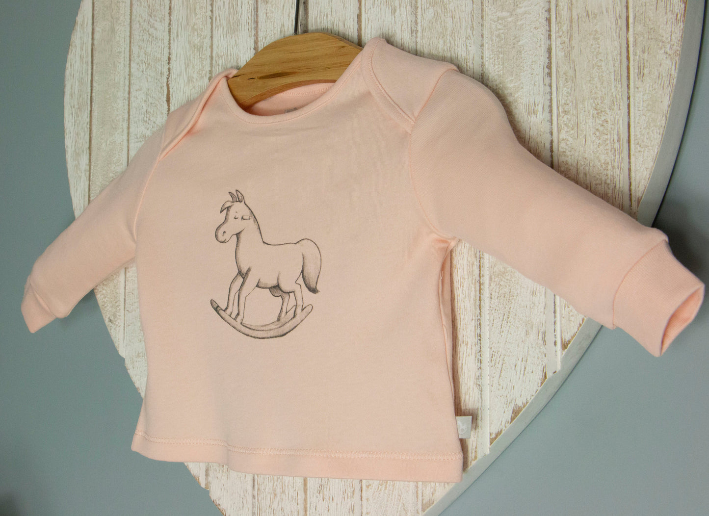 The Little Tailor Super Soft Jersey Chest Print Top - Pink