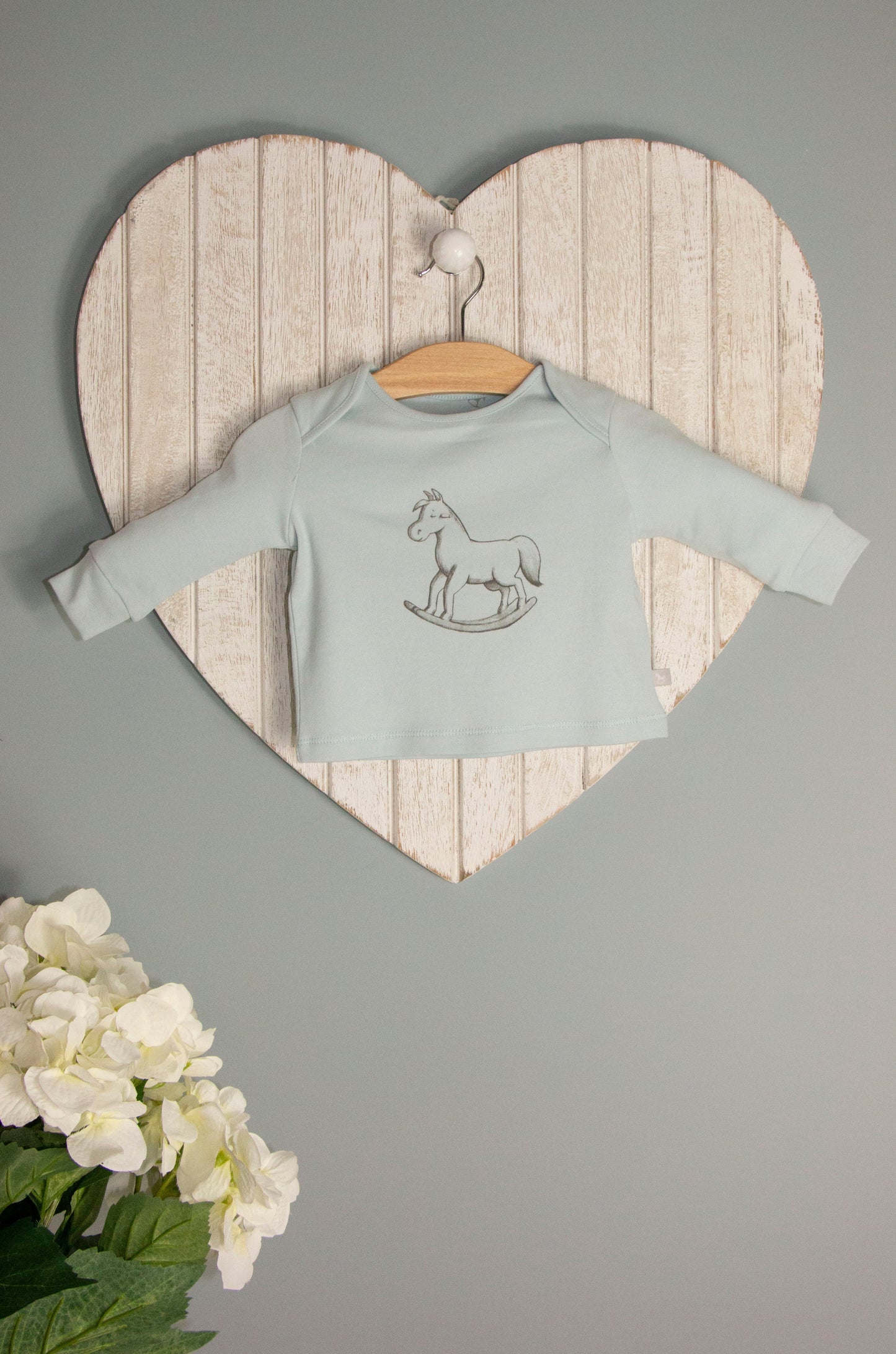 The Little Tailor Super Soft Jersey Chest Print Top - Blue