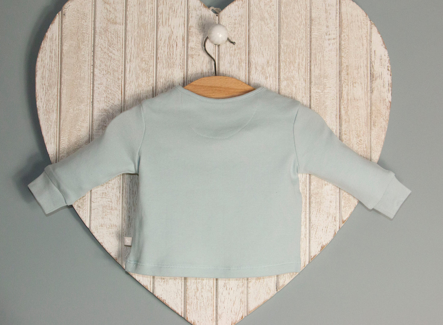The Little Tailor Super Soft Jersey Chest Print Top - Blue