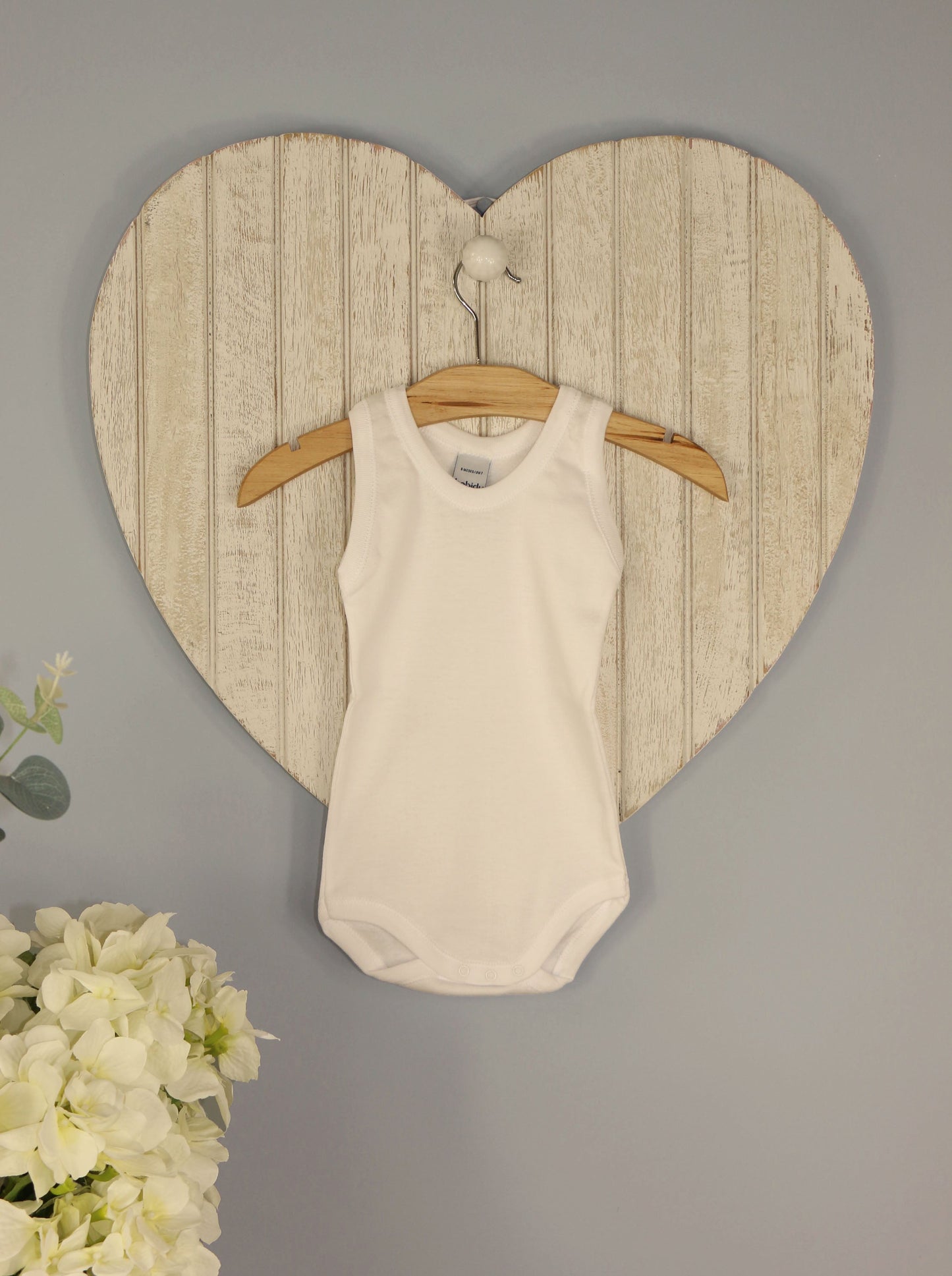Babidu White Cotton Bodysuit - Sleeveless