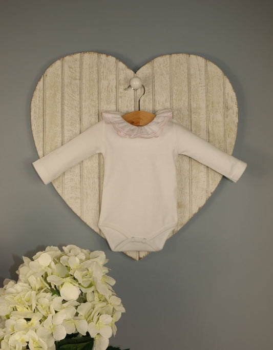 Baby Gi Double Pink Trimmed Ruffle Collared Body