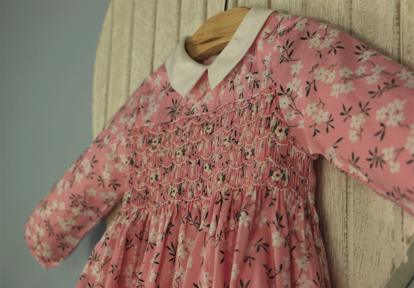 Rachel Riley Baby Girl’s Blossom Print Smocked and Hand-Embroidered Dress Set