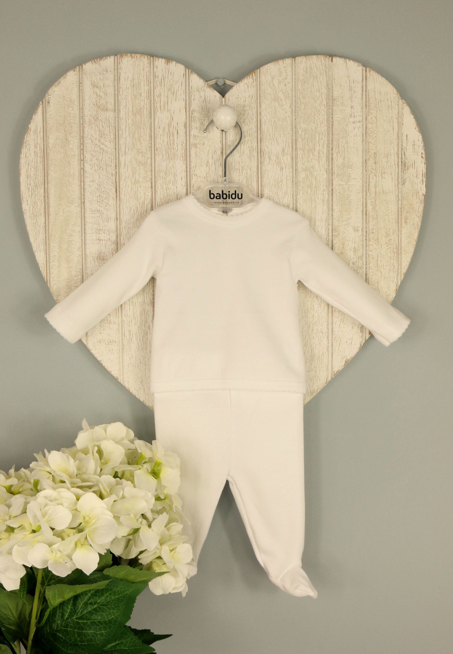 Babidu White 2 Piece Babygrow