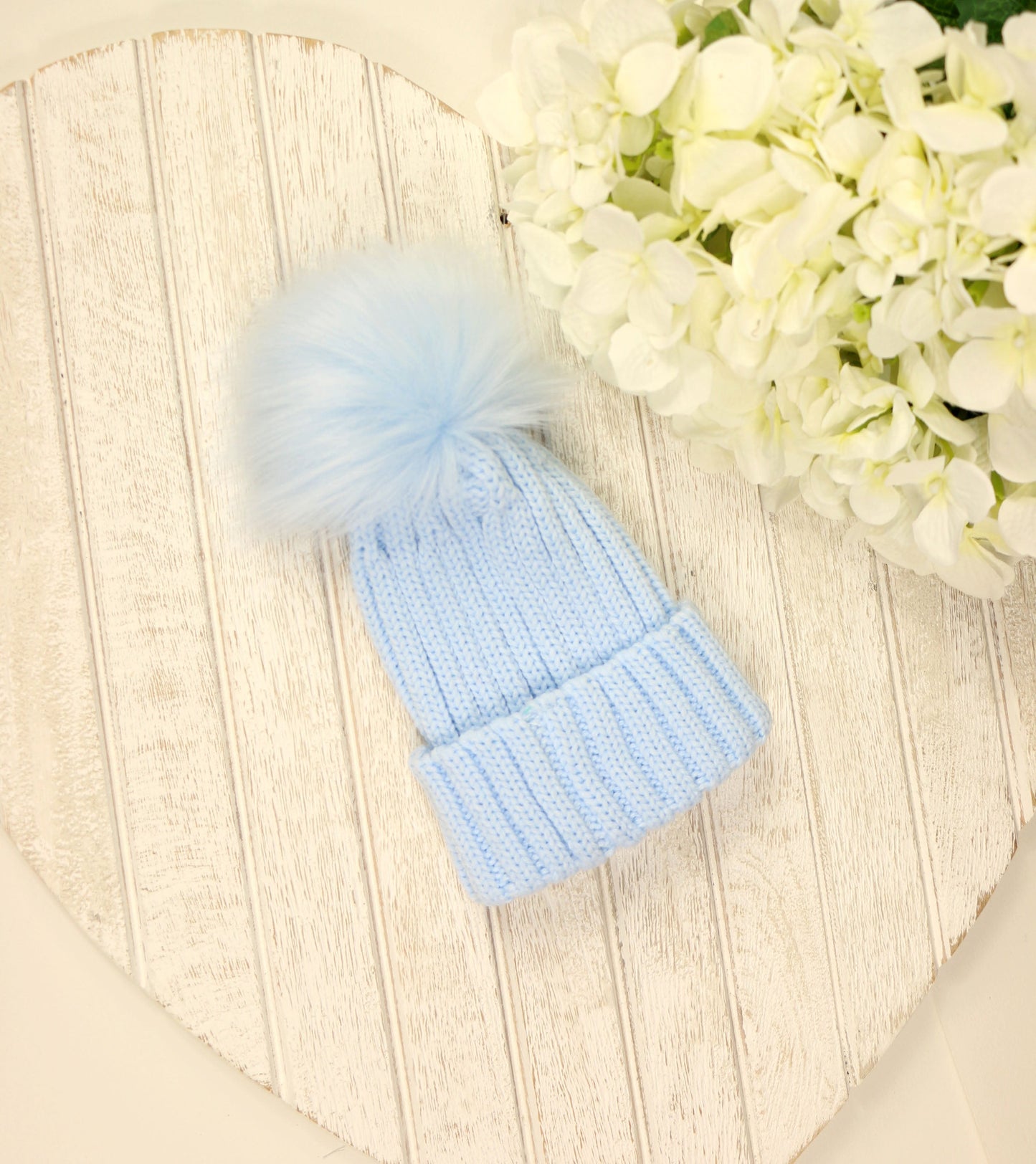 Pom Pom Envy Single Baby Knit Hat - Blue